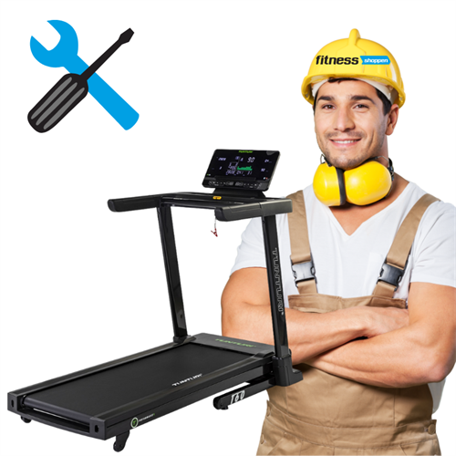 Fitnessshoppens uddannede montører tilbyder at samle din nye løbebånd